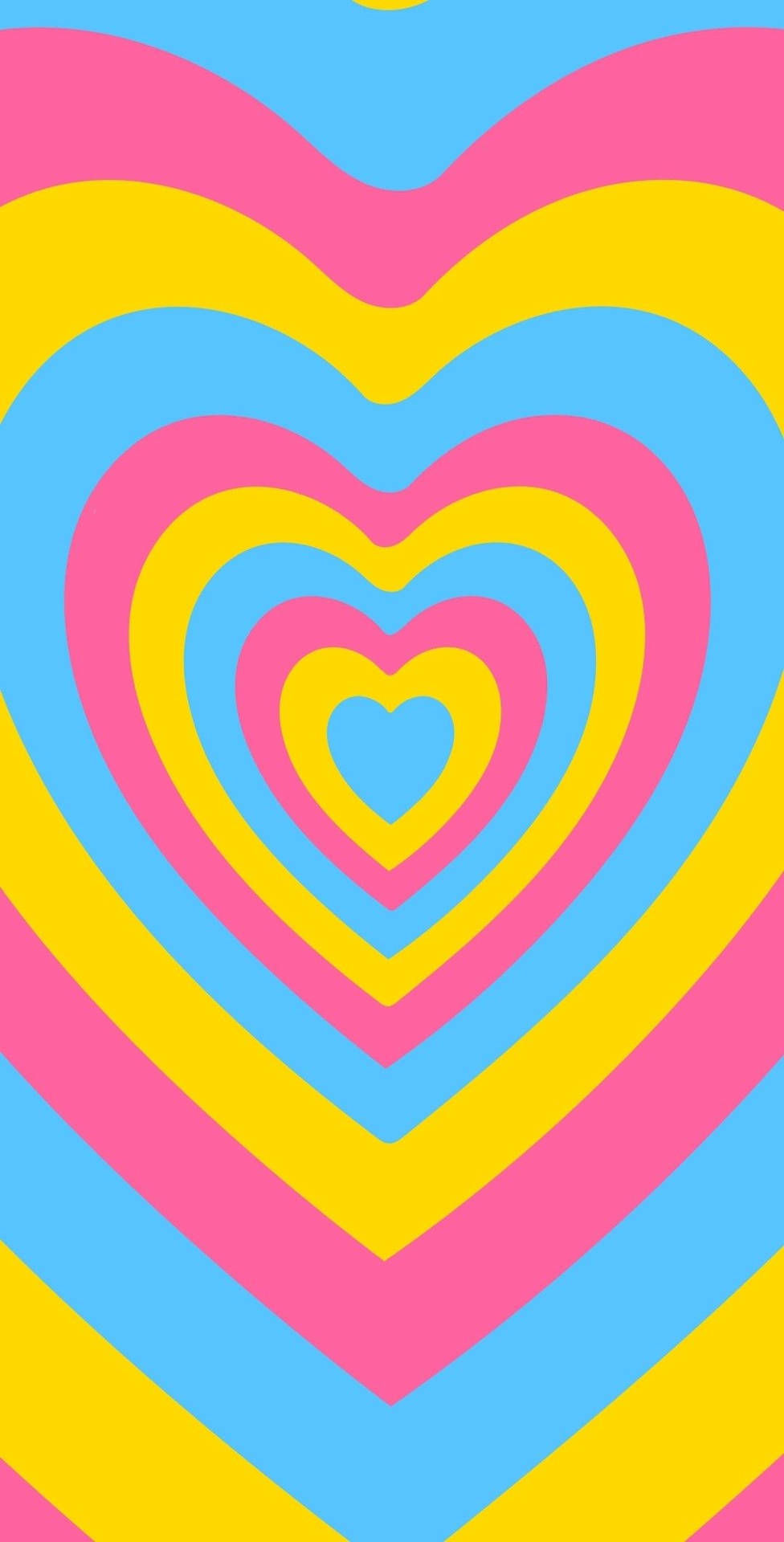 Y2k Heart With Cool Light Colours Wallpaper