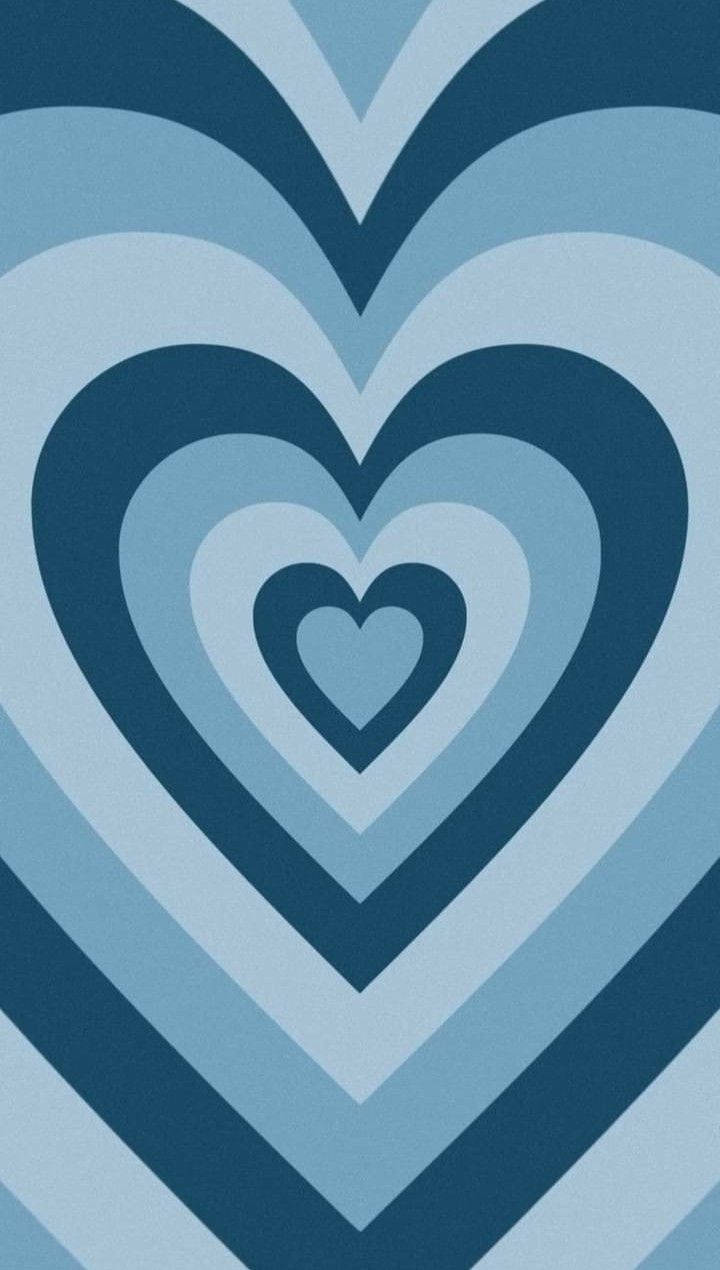 Y2k Heart With Faded Blue Colour Wallpaper