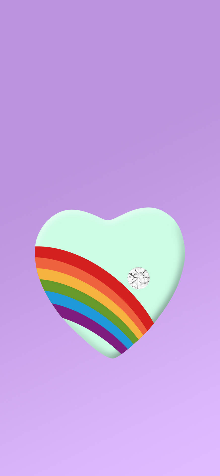 Y2k Heart With Rainbow Design Wallpaper