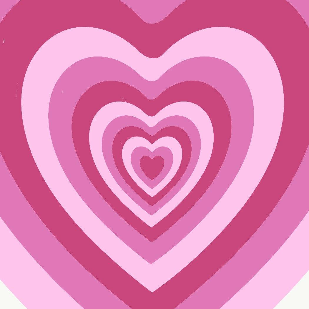Y2k Heart With Triple Pink Colours Wallpaper