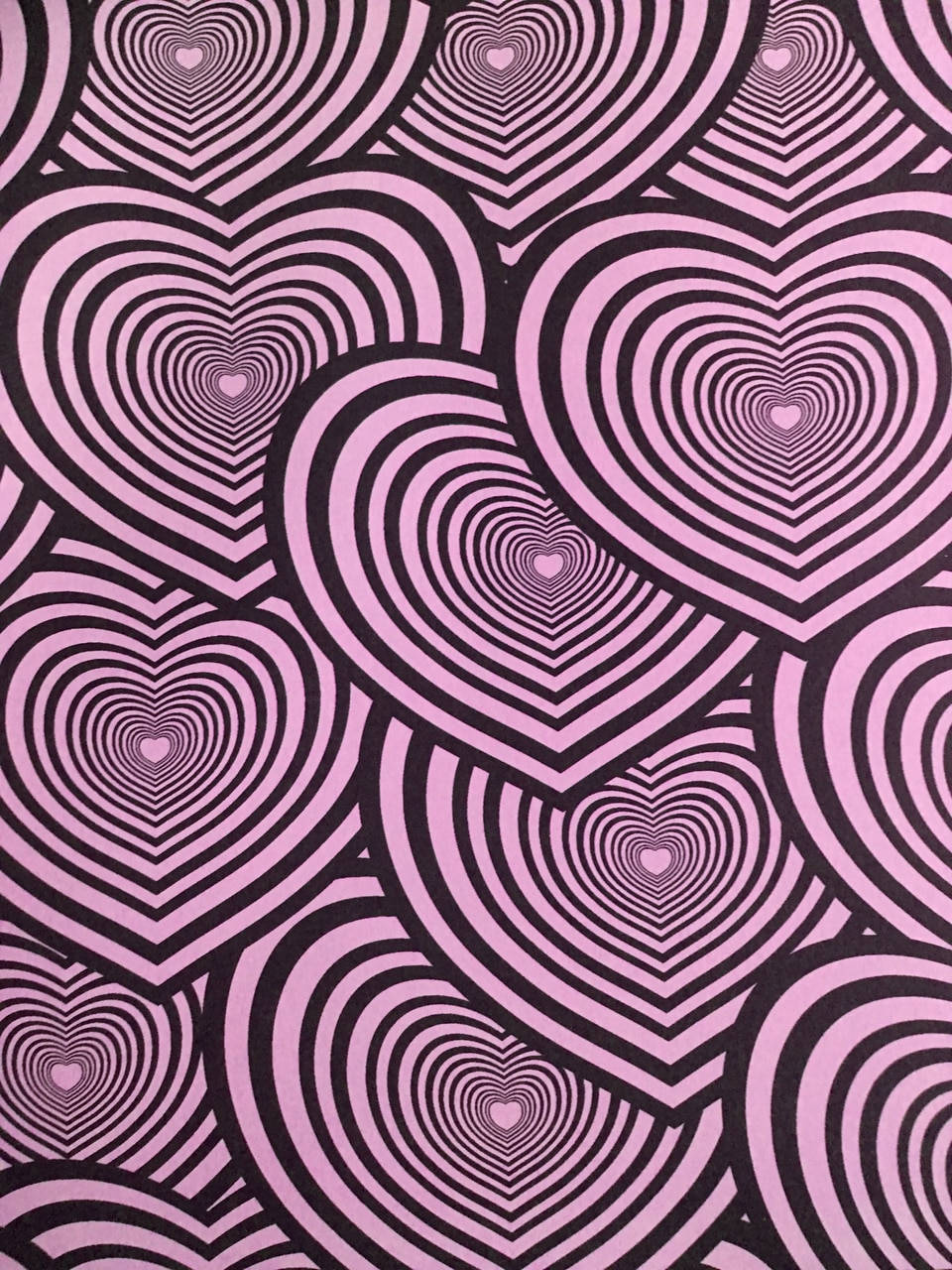 Y2k Hearts Black And Pink Colours Wallpaper