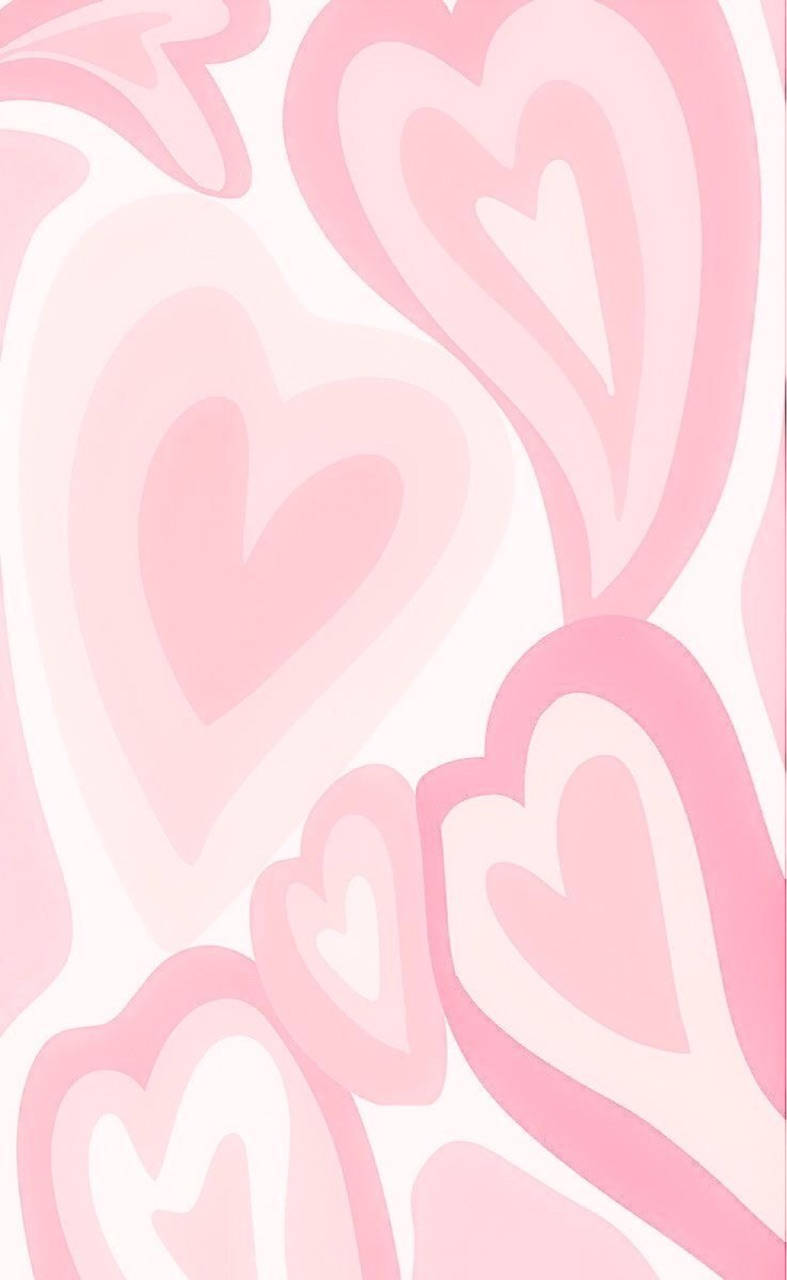 Y2k Hearts With Faded Pink Colour Wallpaper