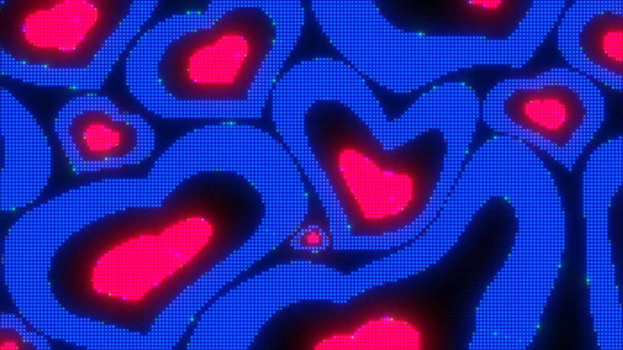 Y2k Hearts With Glowing Colours Wallpaper