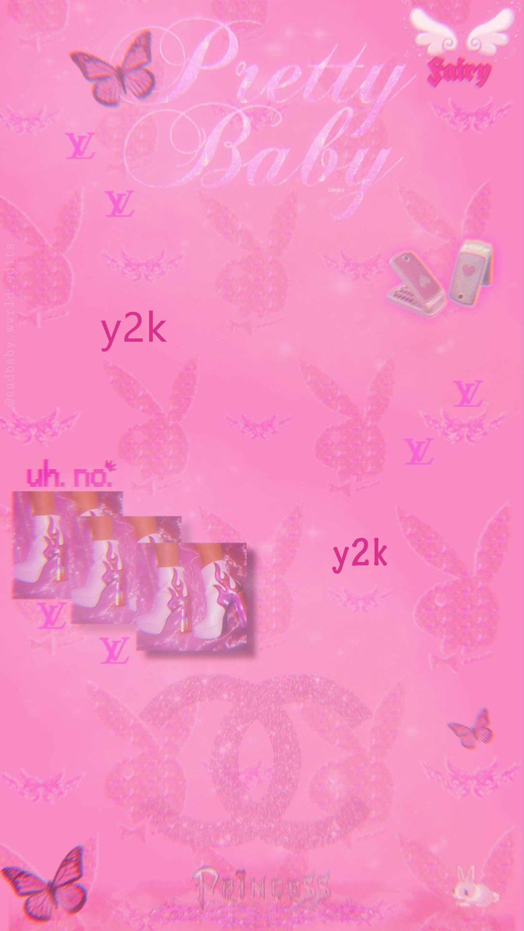 Y2k Phones In Pink Wallpaper