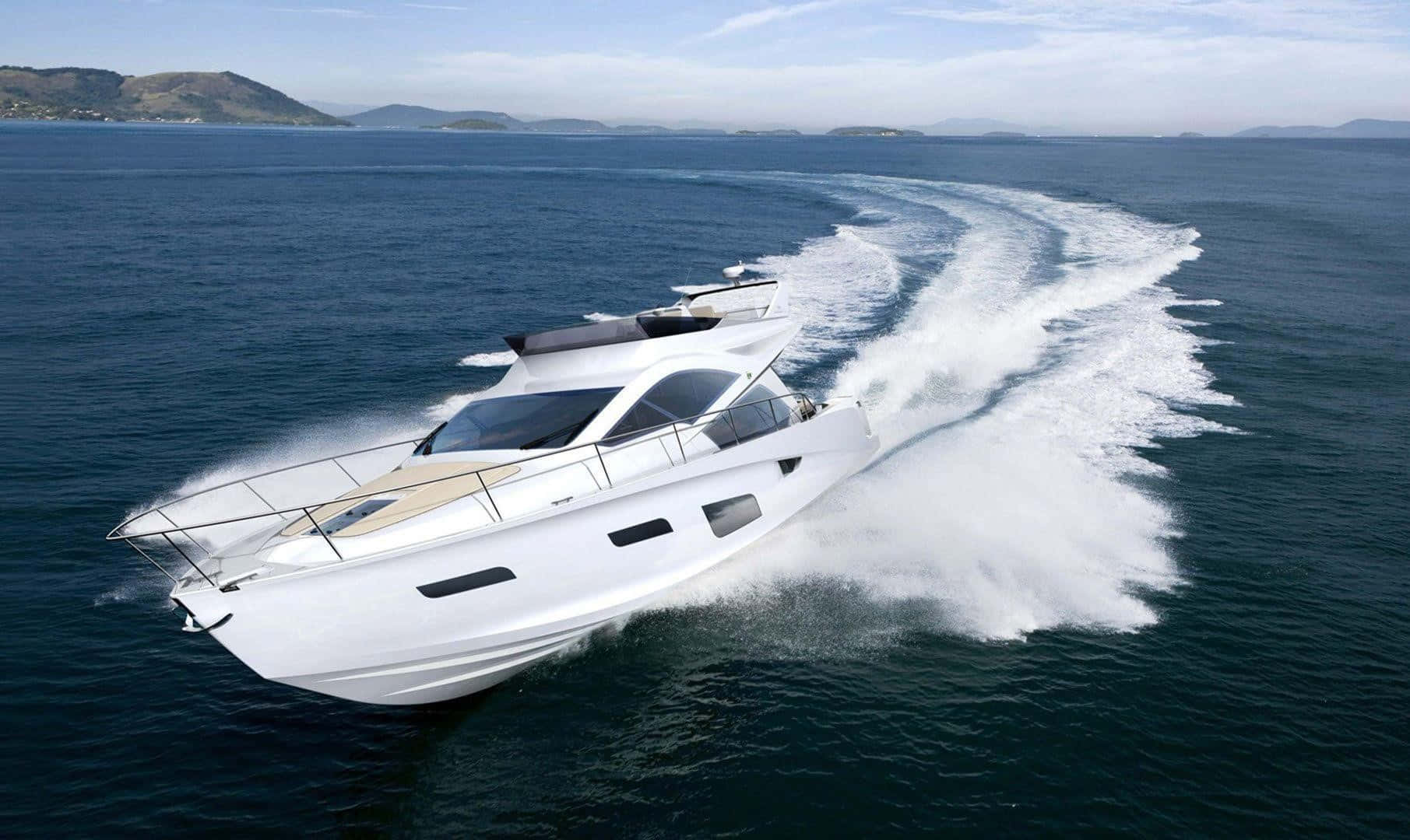 Sejlpå Det Dybe Blå I Luksus Med Denne Fantastiske Yacht
