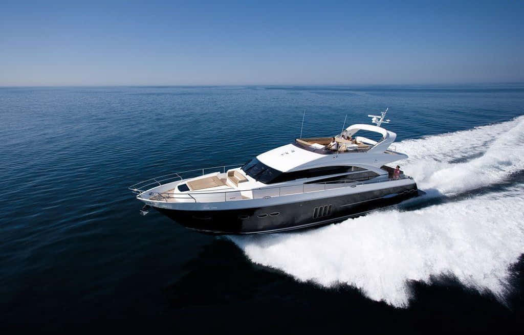 Get ready to explore the open waters with this luxury yacht.