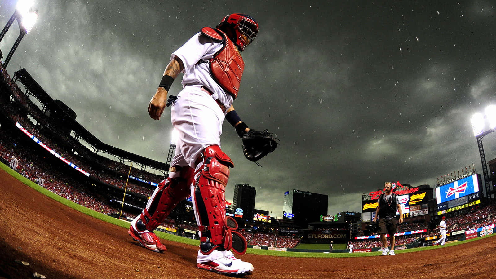 Download Yadier Molina on the field Wallpaper