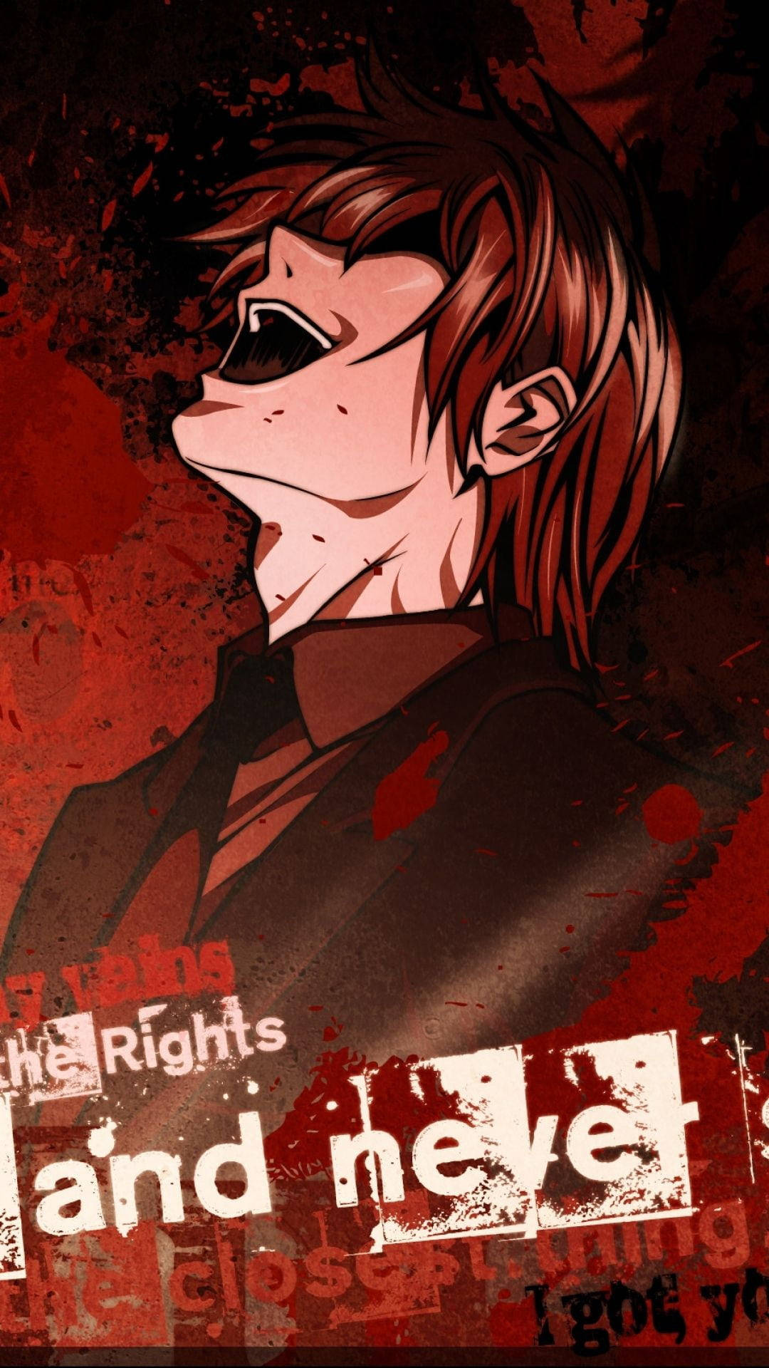 Yagami Light Laughing Death Note Phone Wallpaper