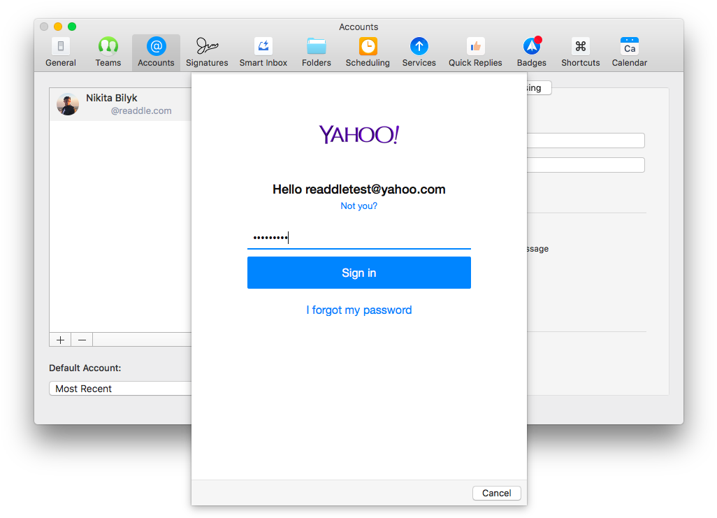 Yahoo Email Sign In Screen PNG
