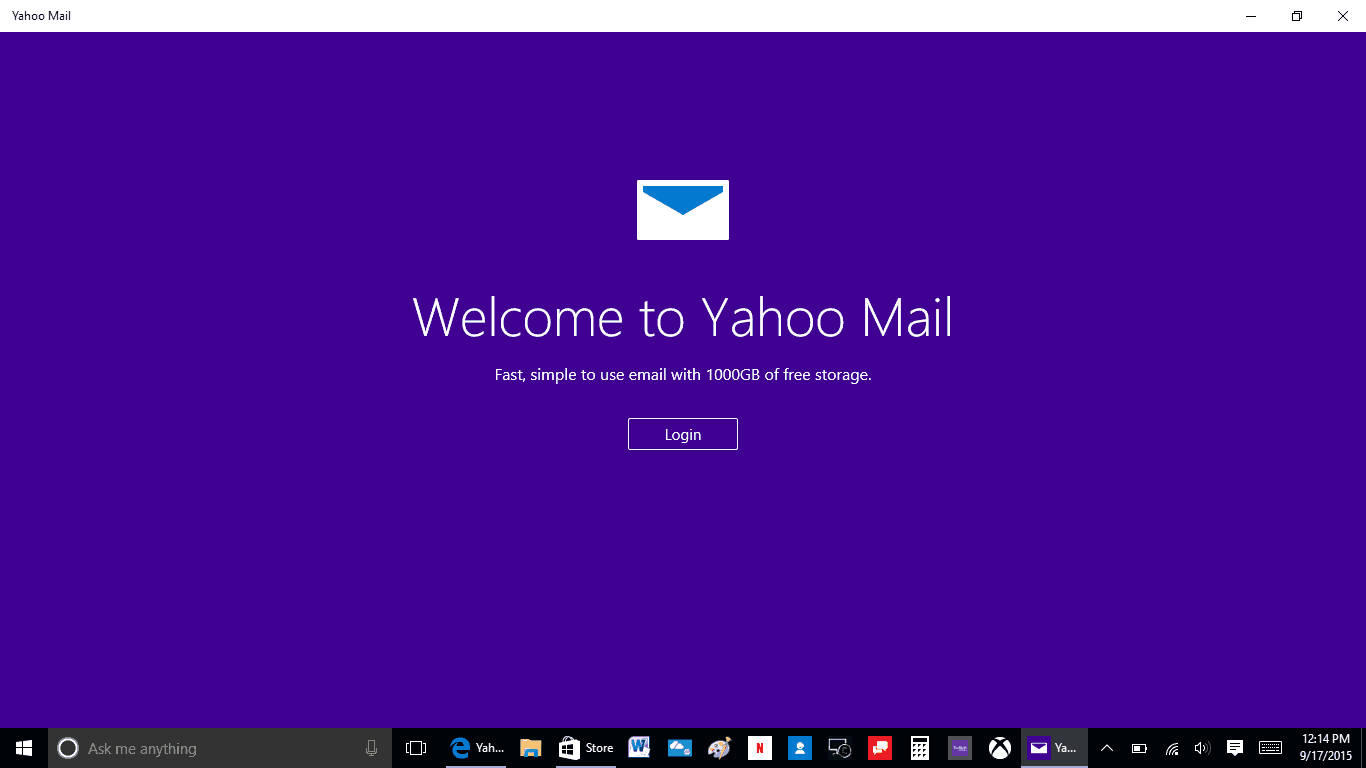 Yahoo Mail's Welcome interface Wallpaper
