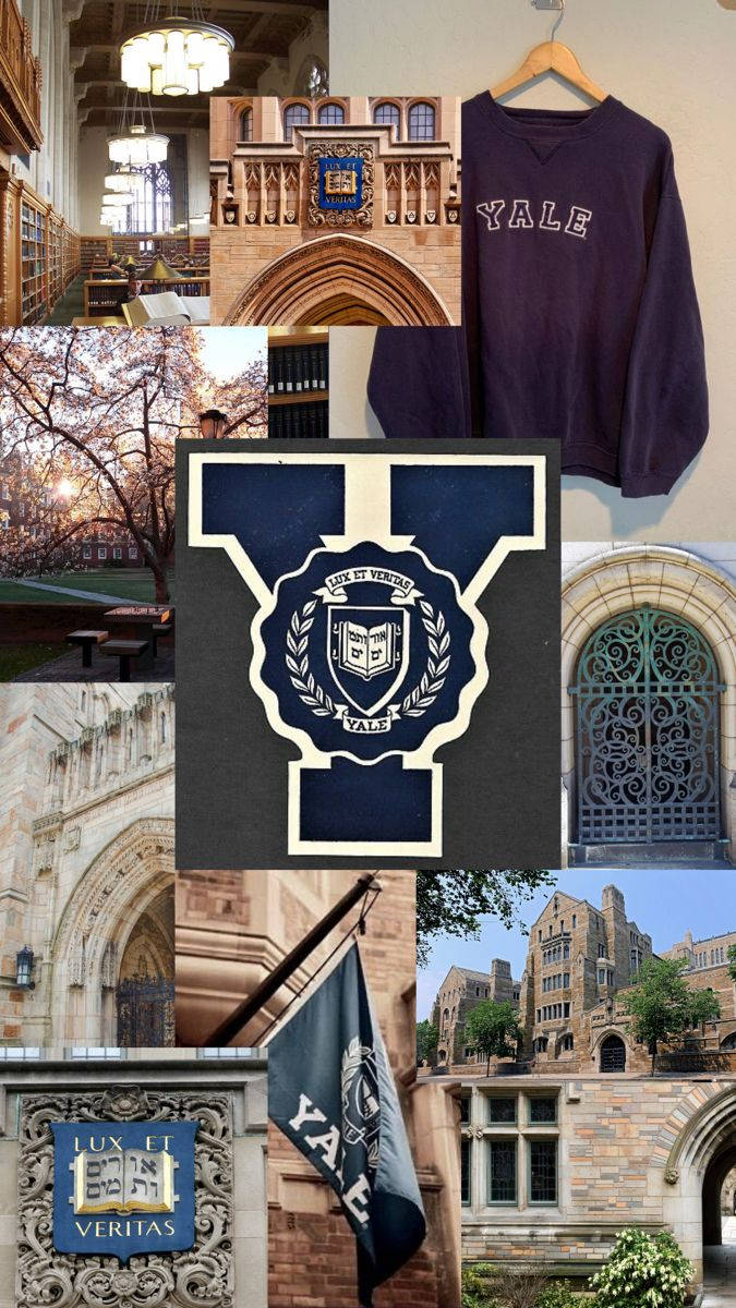 Collageder Gebäude Der Yale University Wallpaper
