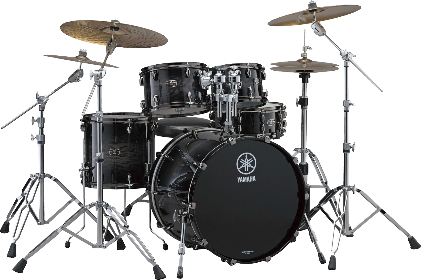 Yamaha Drum Set Black PNG