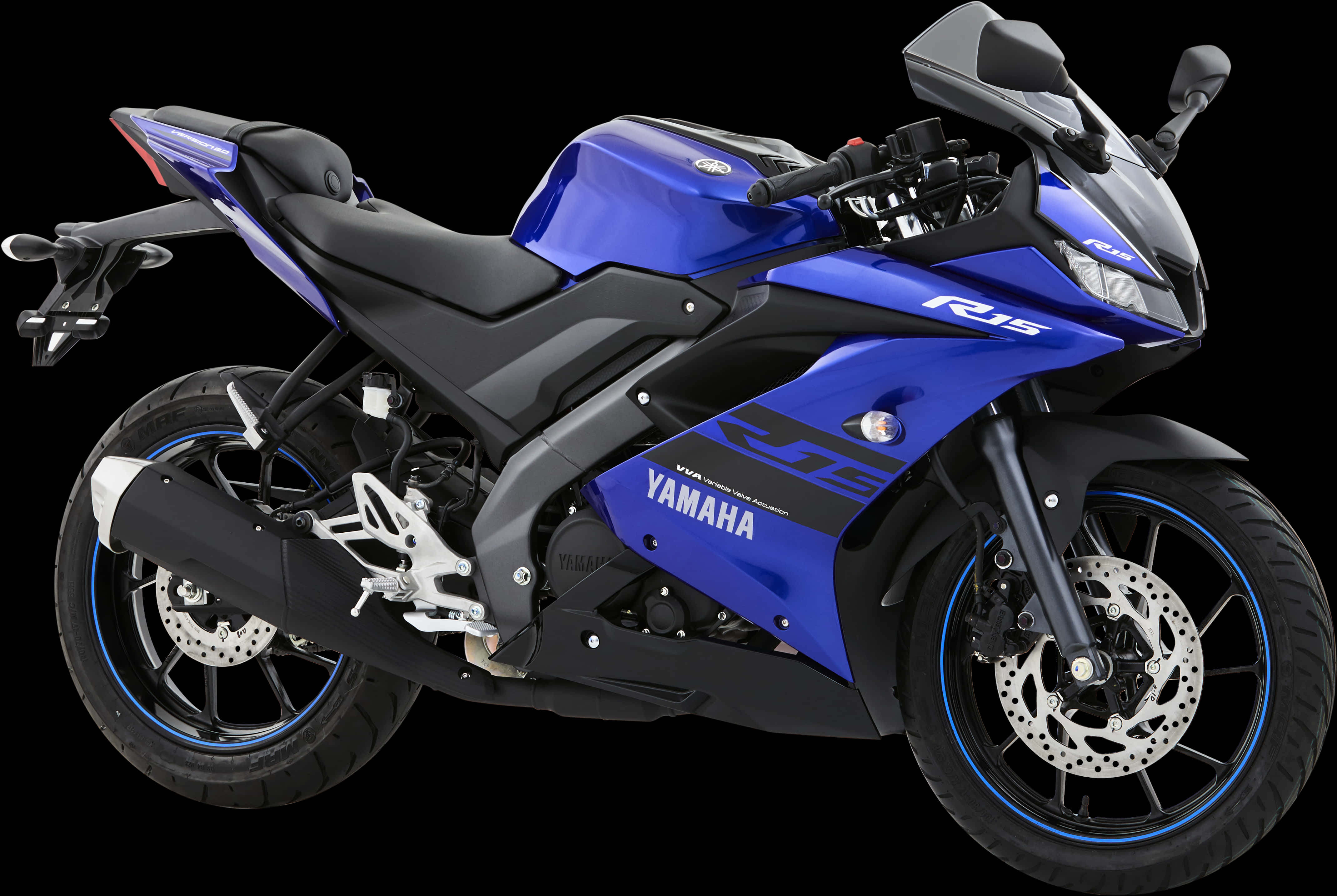 Yamaha R15 Blue Sportbike PNG