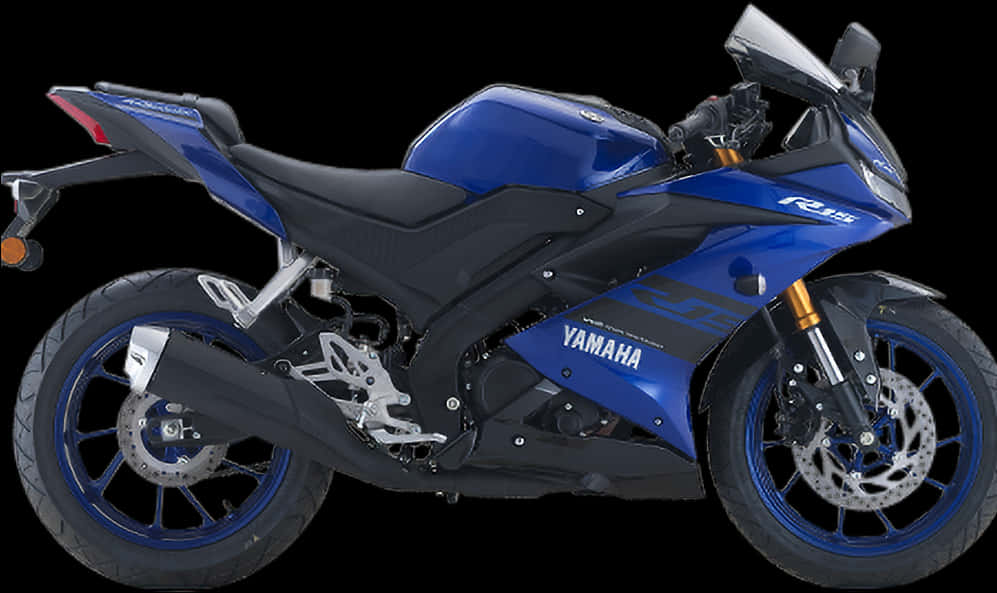 Yamaha R15 Blue Sportbike PNG