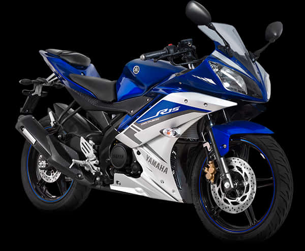 Yamaha R15 Blue Sportbike PNG