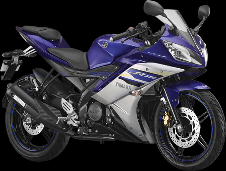 Yamaha R15 Blue Sportbike PNG