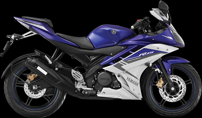 Yamaha R15 Blue Sportbike PNG