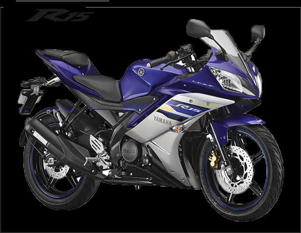 Yamaha R15 Blue Sportbike PNG