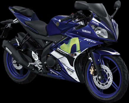 Yamaha R15 Blue Sportbike PNG