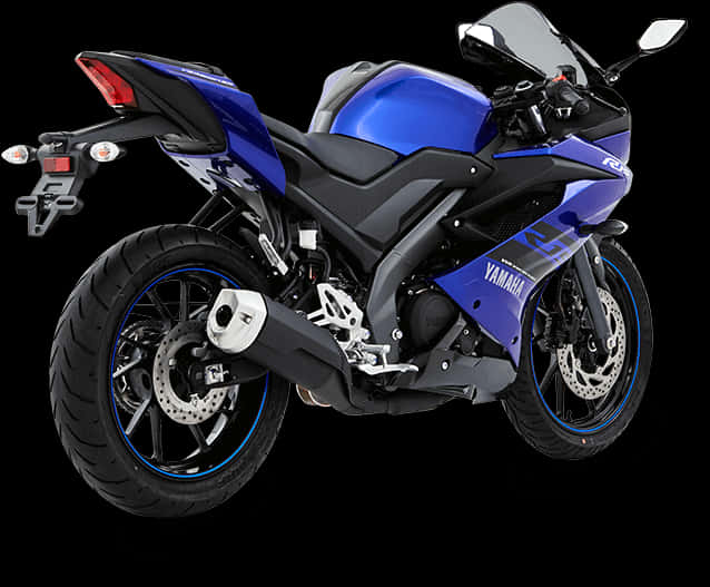 Yamaha R15 Blue Sportbike PNG