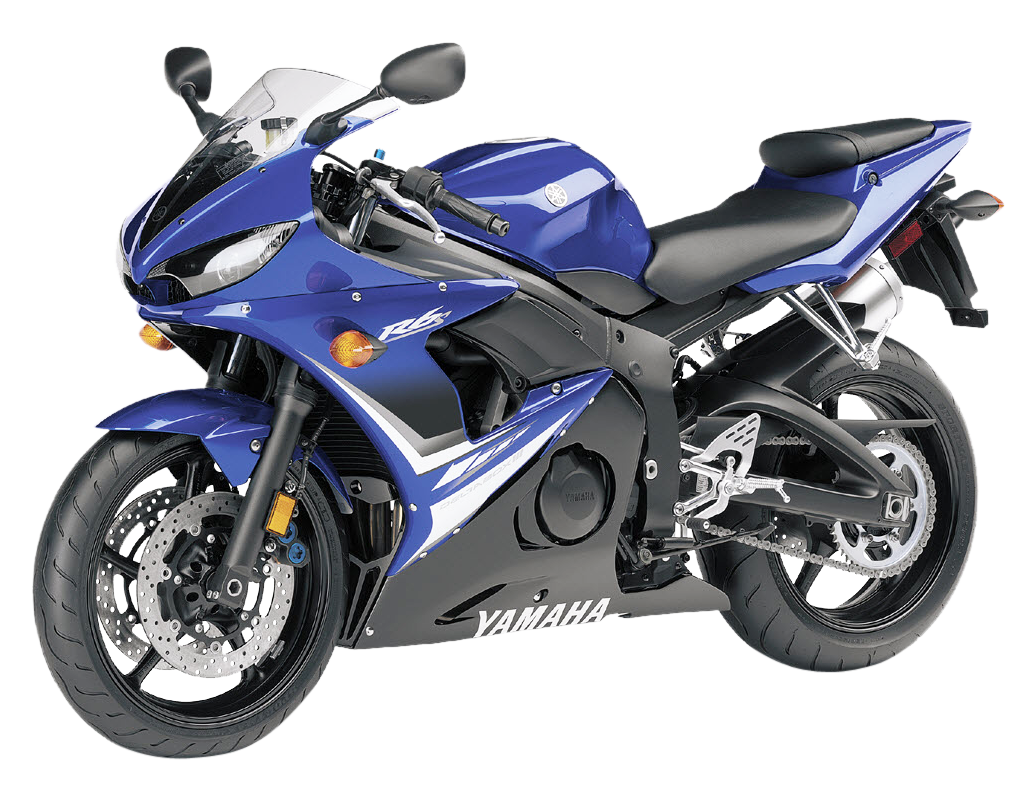 Yamaha Sportbike Blueand White PNG