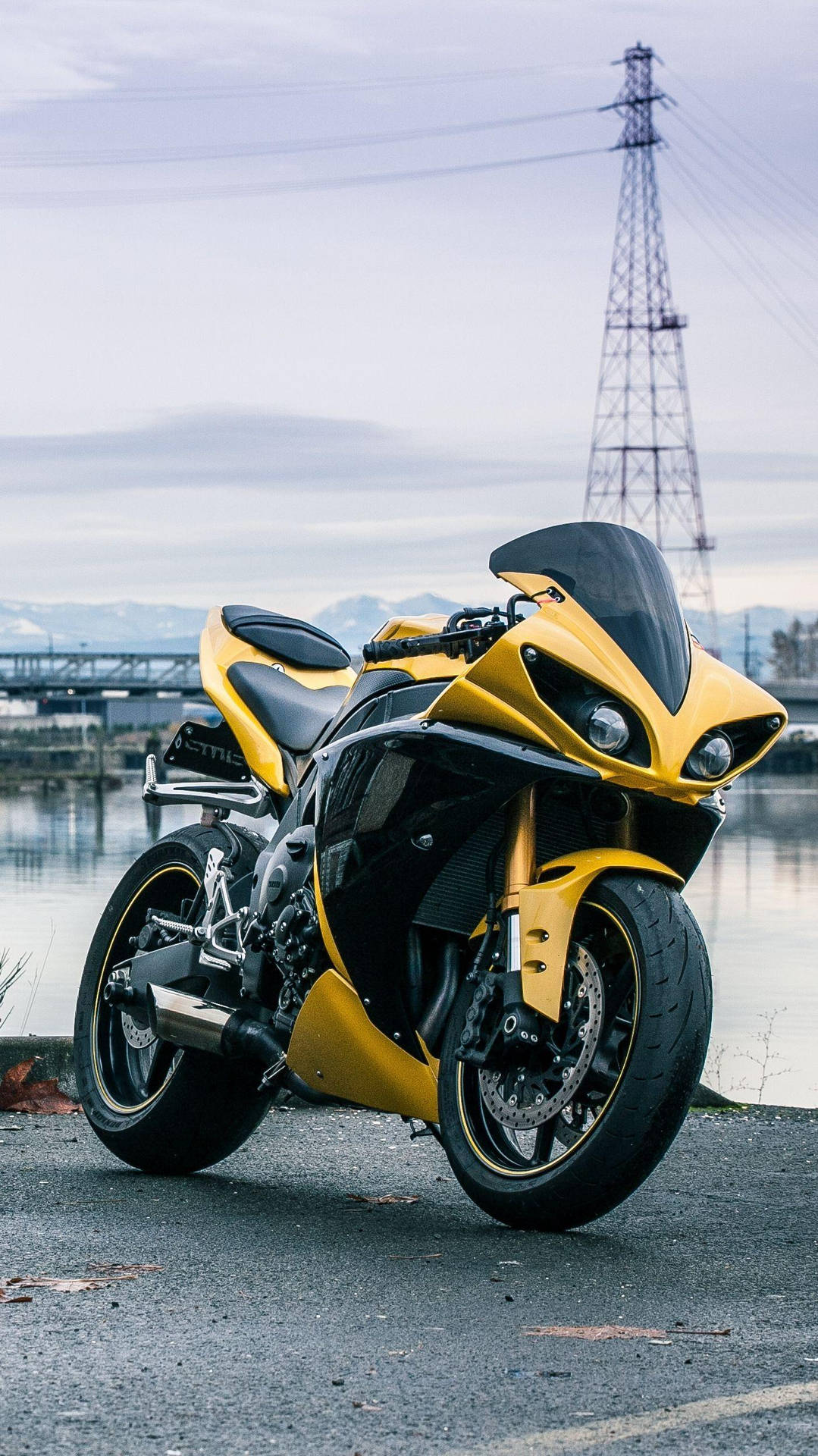 Yamahagelbe Motorräder Iphone Wallpaper