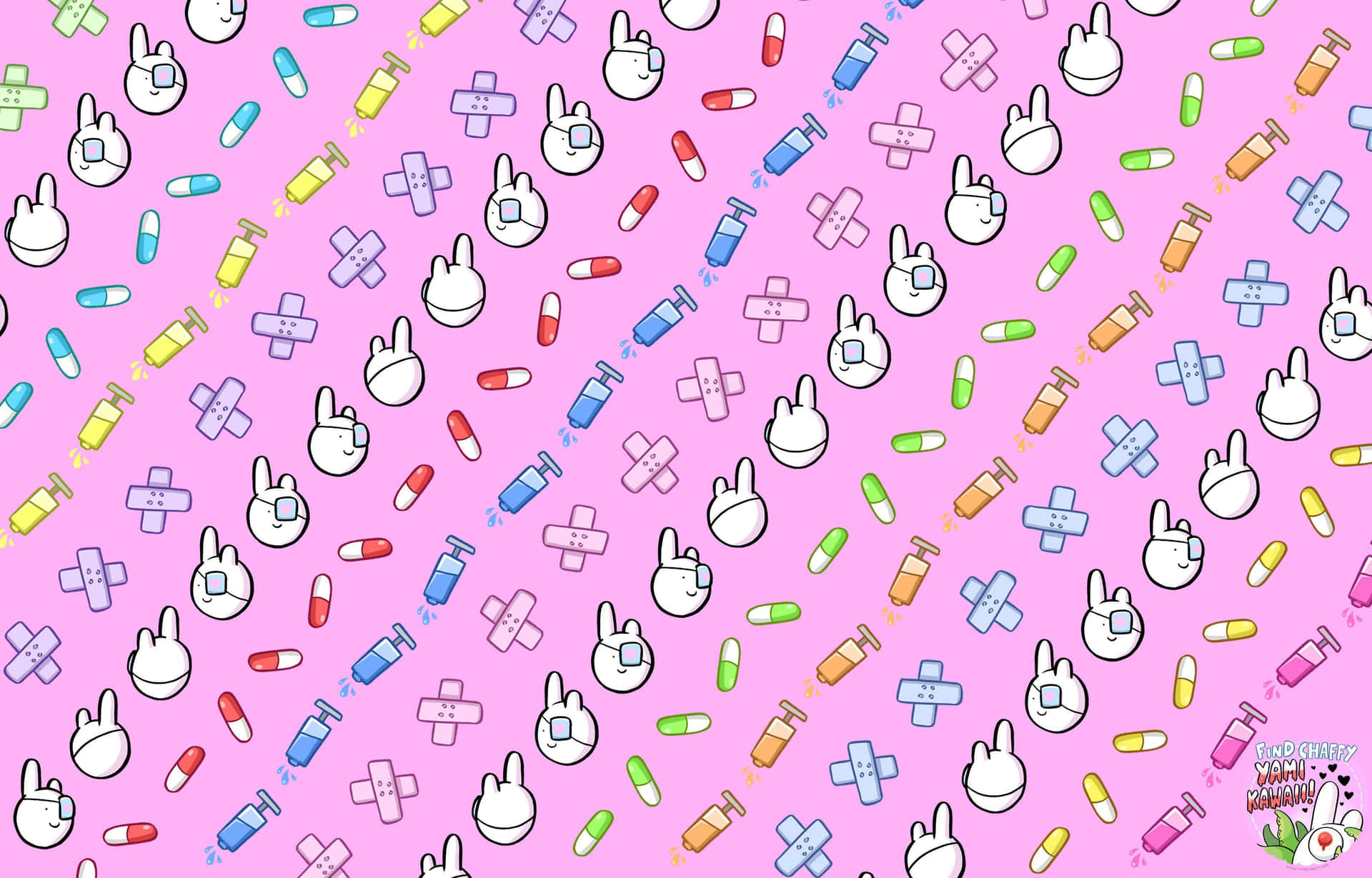 A Pink Background With A Lot Of Different Colored Objects Wallpaper