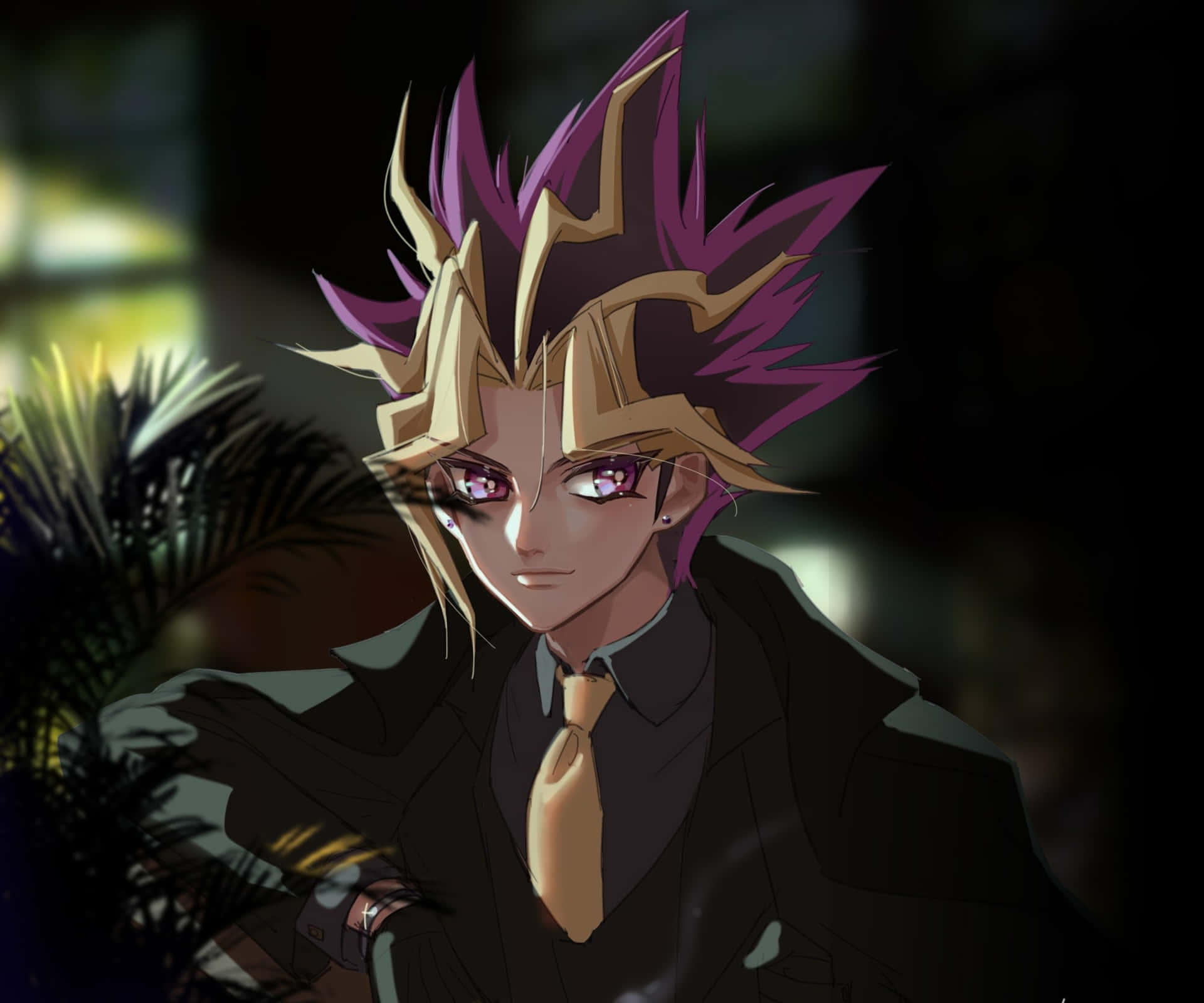 Yami Yugi, the King of Games, in Competitive Stance Wallpaper