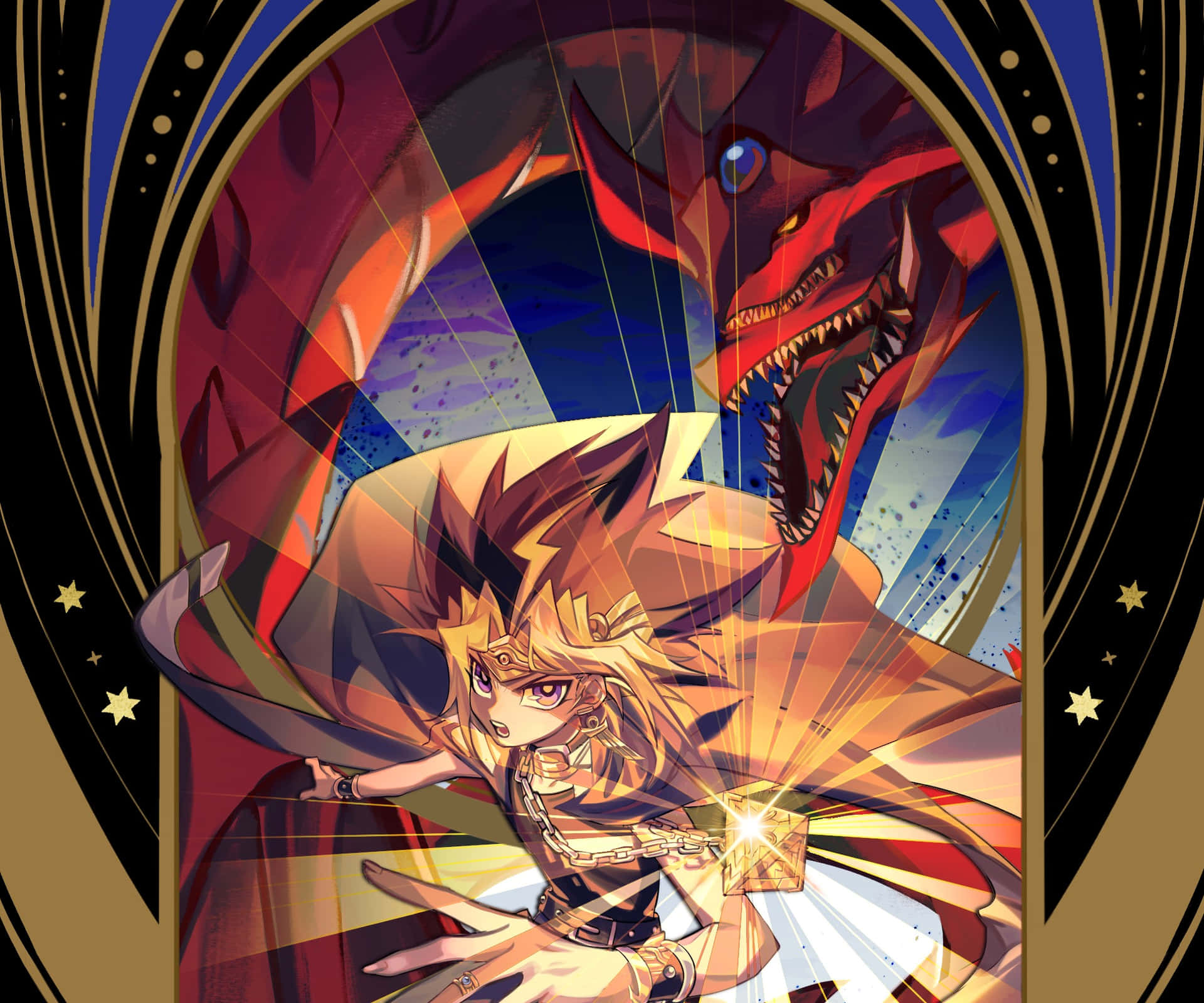Caption: Yami Yugi, the protector of the cards Wallpaper