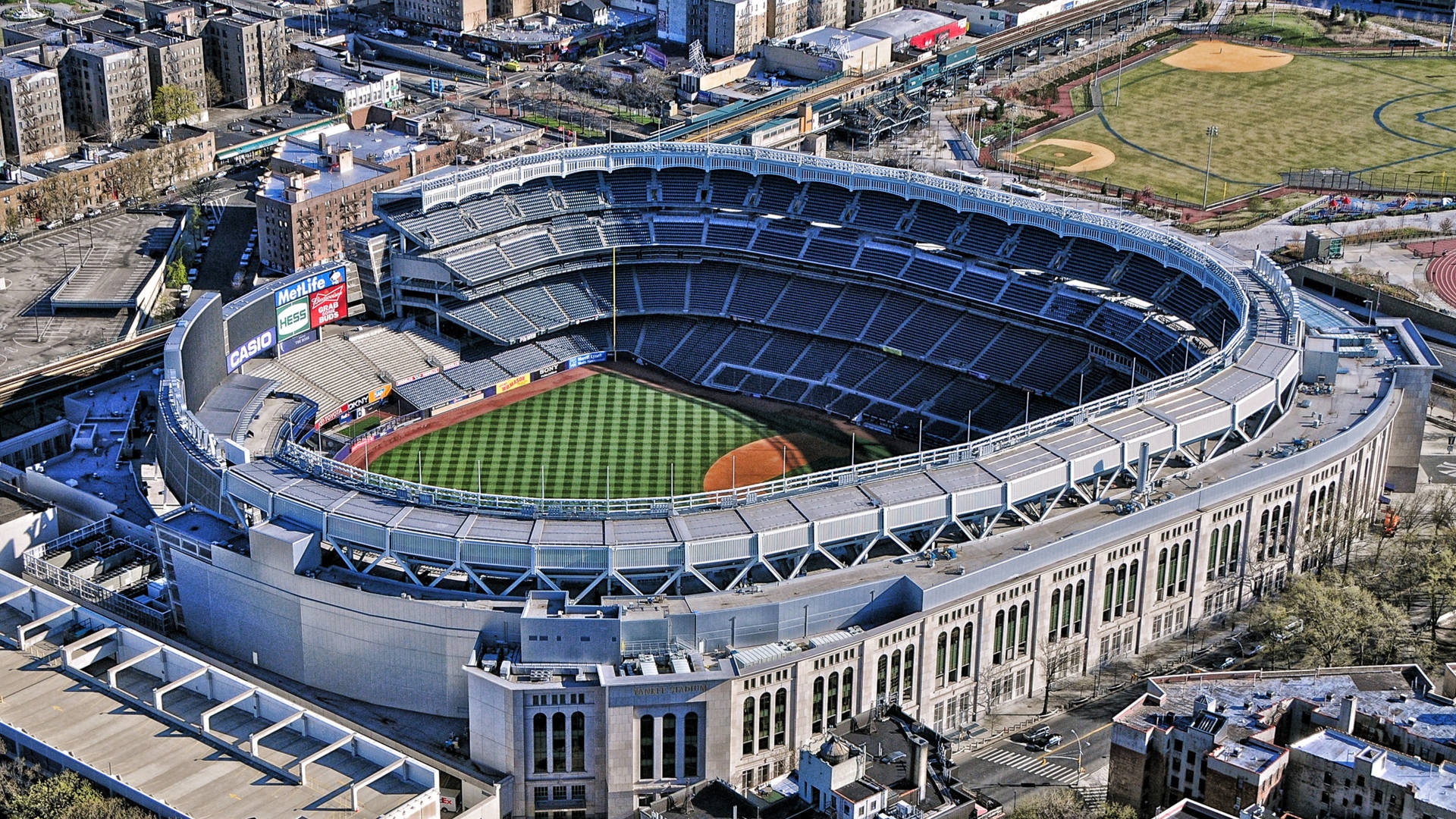 Yankee Stadium Aerial Shot New York 4k Wallpaper