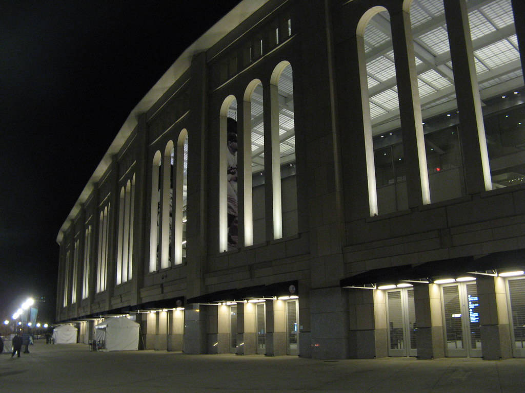Yankee Stadium Exterior At Night Wallpaper