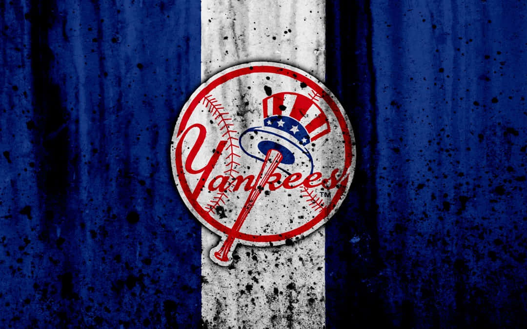 New York Yankees Logo on Vintage Baseball Background