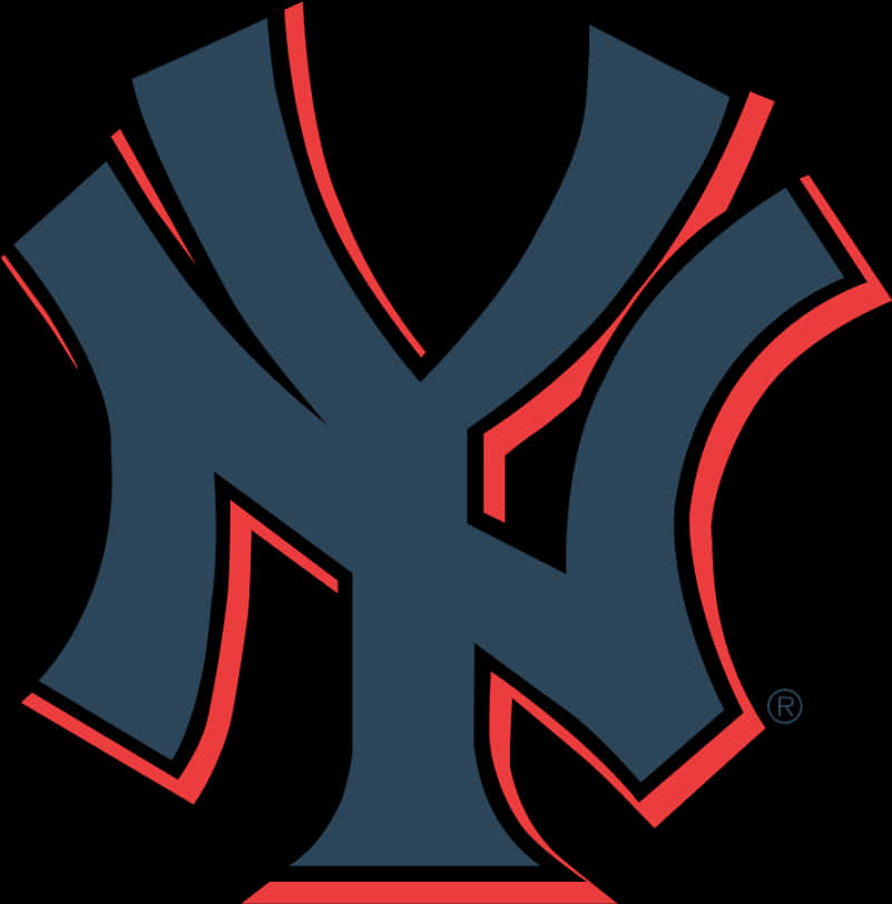 Yankees Logo Black Red Outline PNG