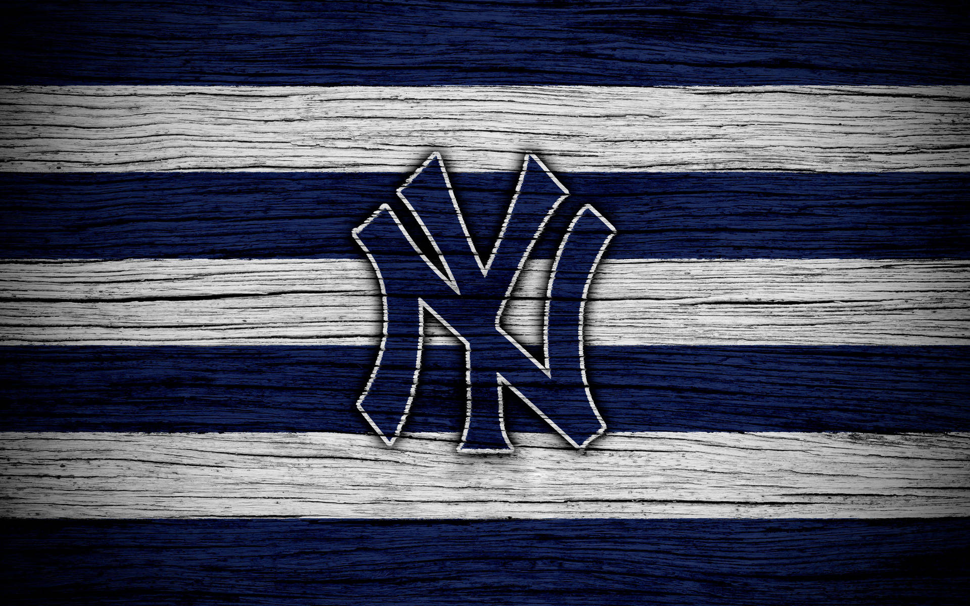 Logode Los Yankees En Tablas De Madera Fondo de pantalla