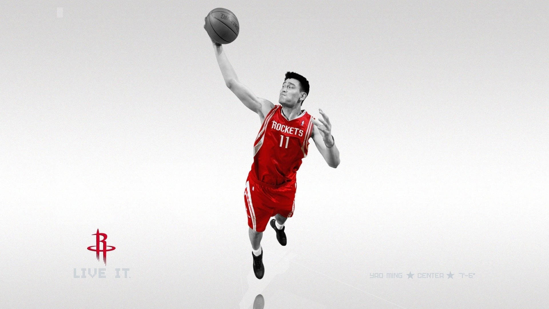 Yaoming Für Die Houston Rockets Wallpaper