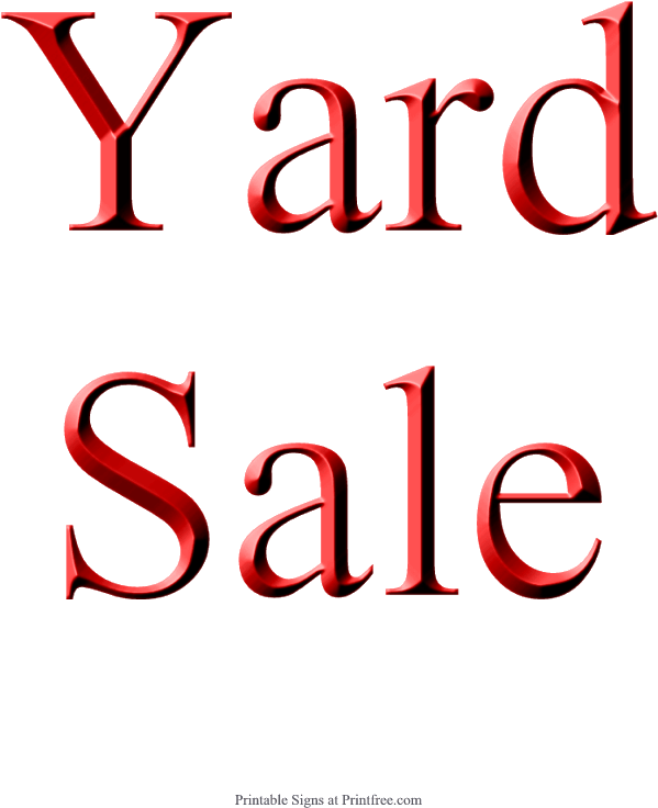 Yard Sale Red Text PNG