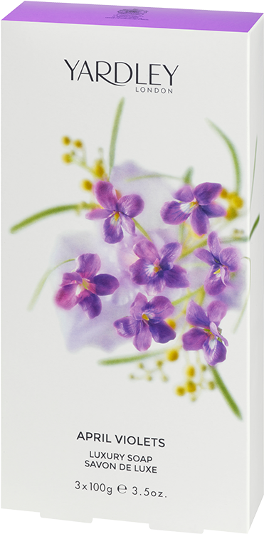 Yardley April Violets Soap Packaging PNG