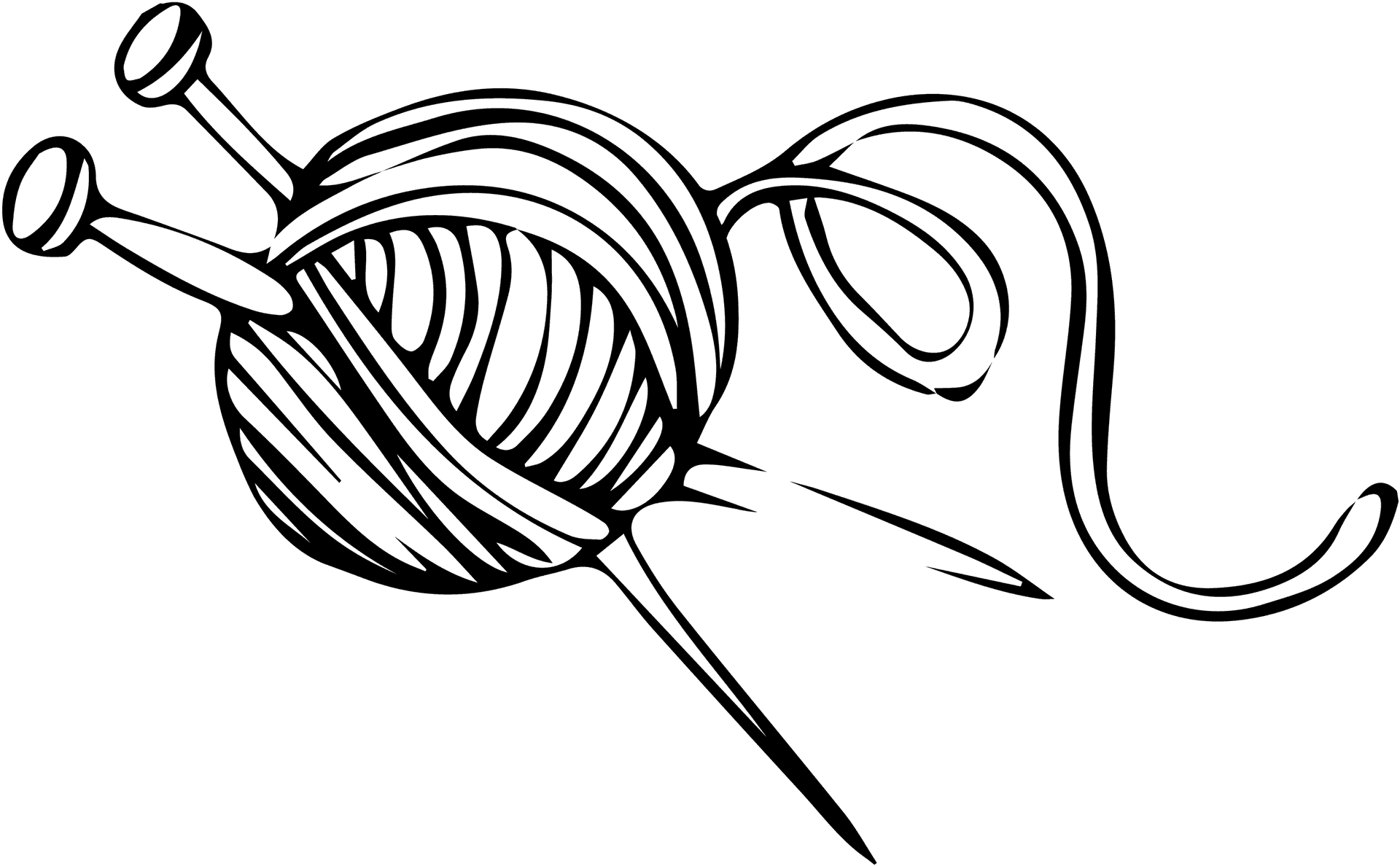 Yarn Balland Knitting Needles Outline PNG