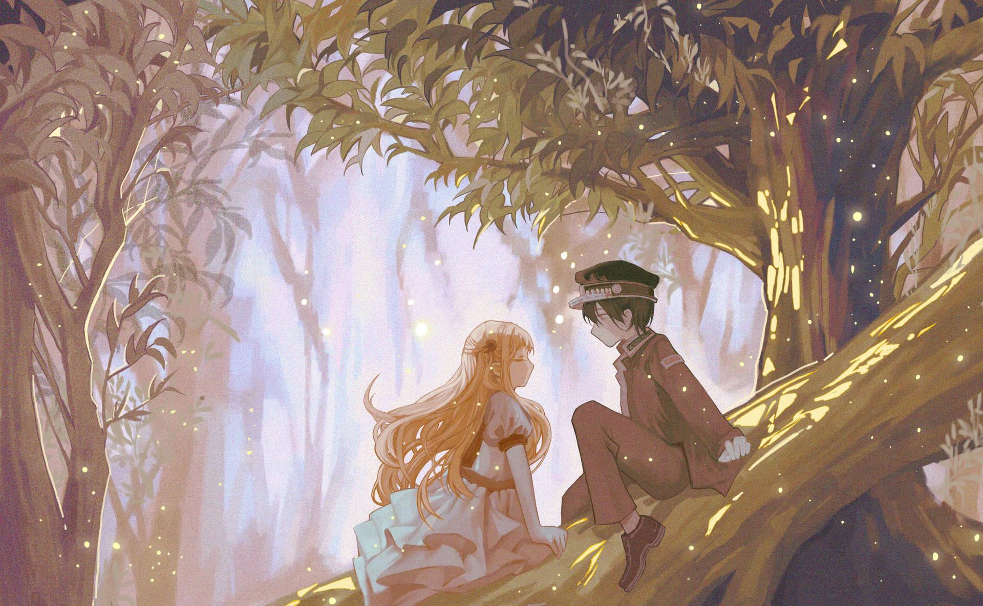 Yashiro And Hanako-Kun In Forest Wallpaper