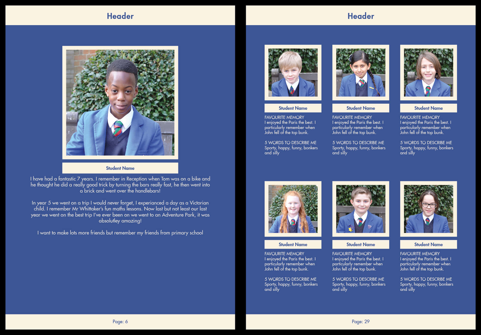 a school yearbook with pictures of students
