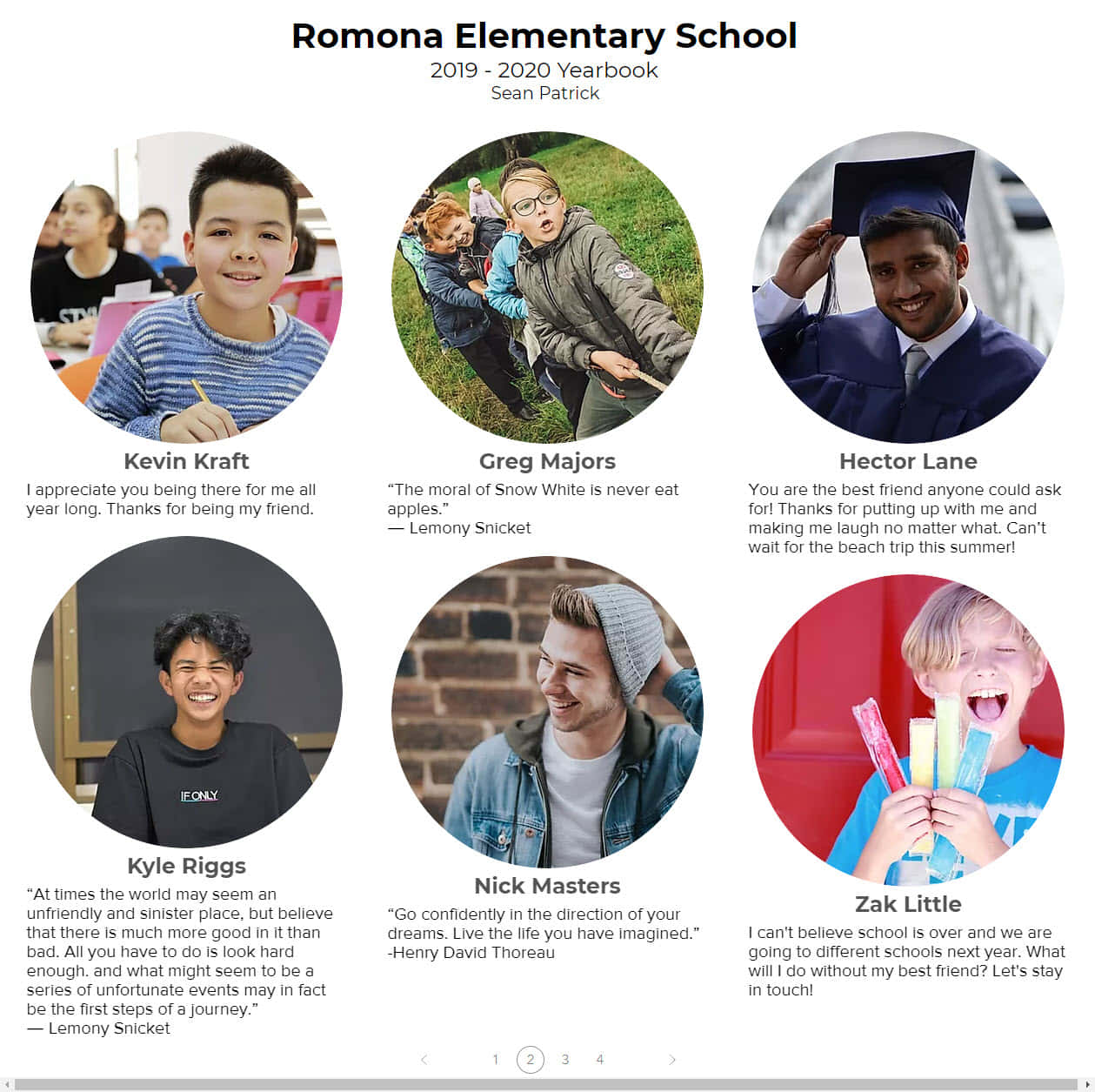 roma elementary school homepage screenshot