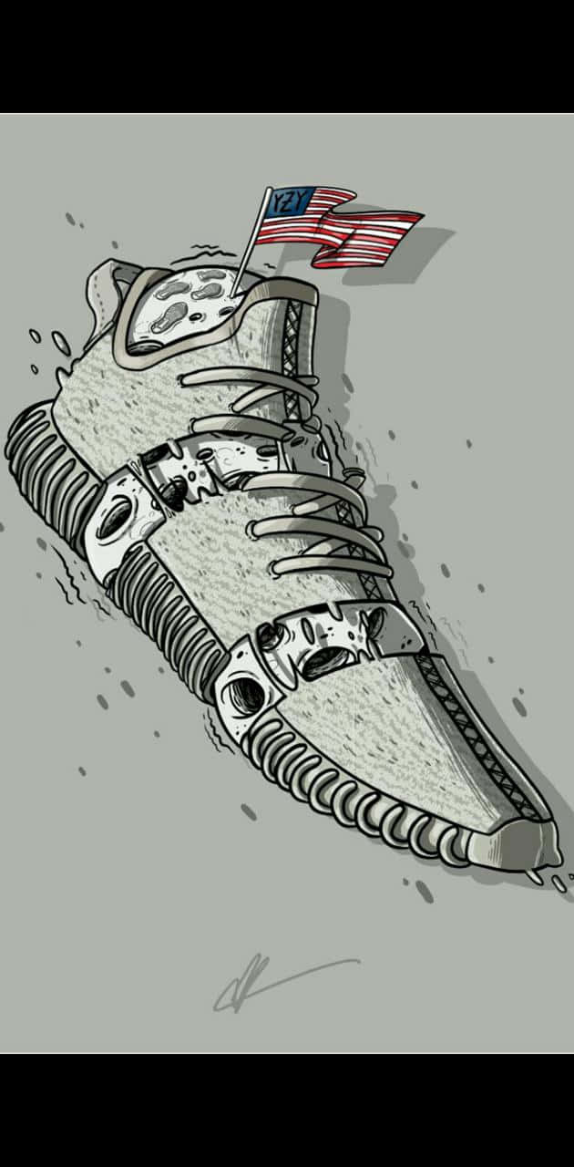 An iconic Yeezy sneaker design. Wallpaper