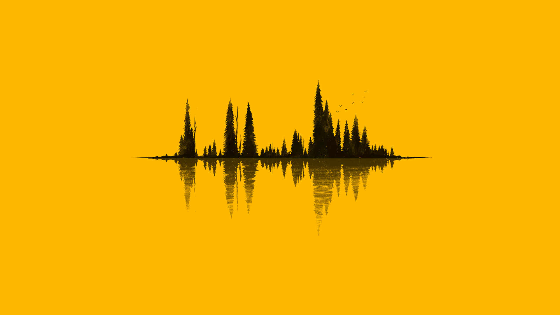 En gul baggrund med en lydbølge på den Wallpaper