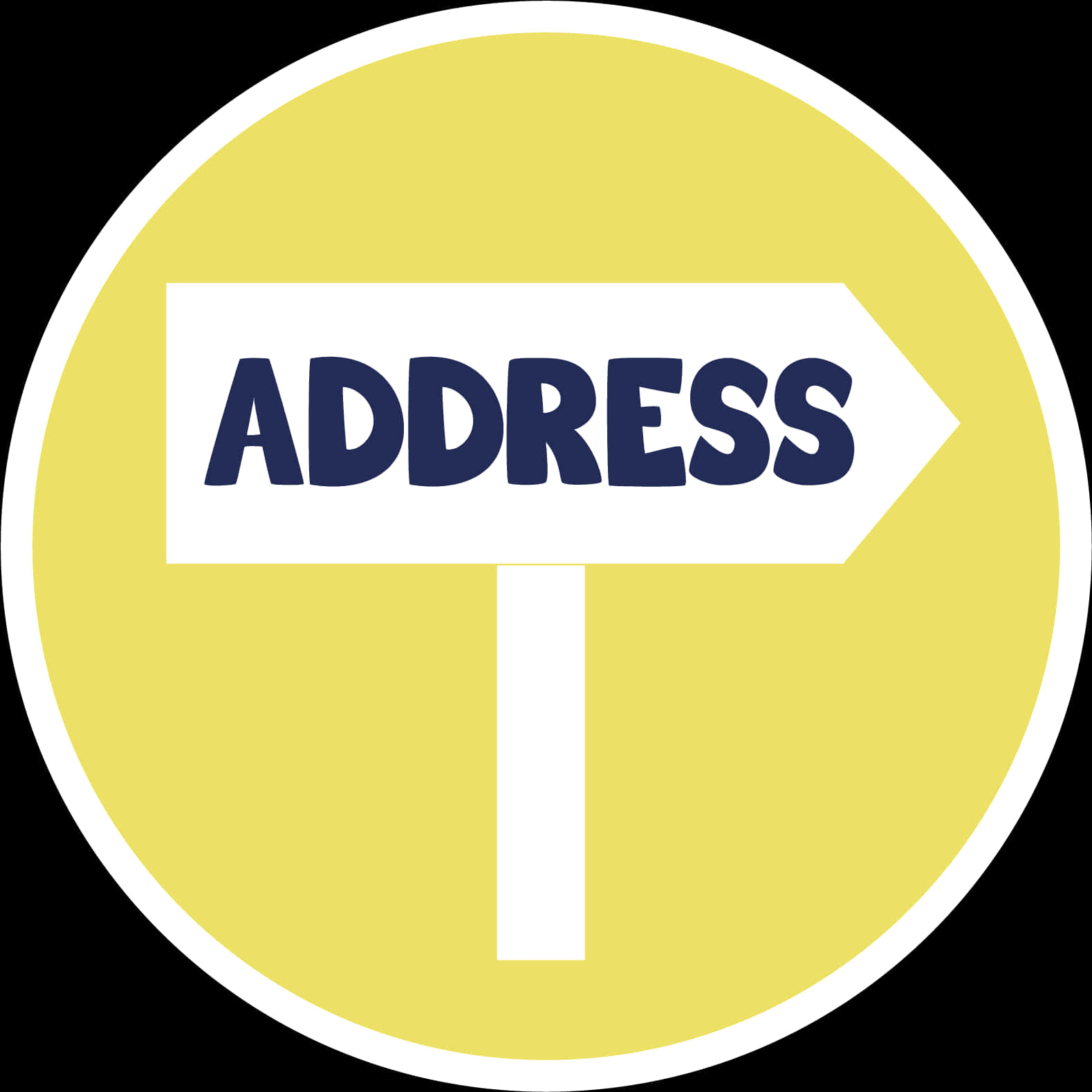 Yellow Address Sign Icon PNG