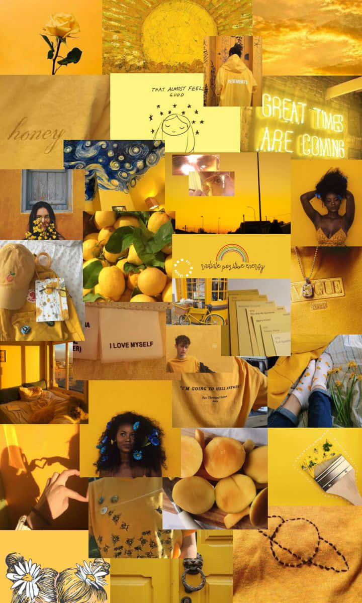 Aesthetic Collage of Joyous Yellow Wallpaper