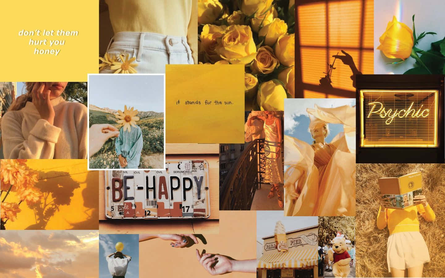 A Sunny Vibe Aesthetic Collage Wallpaper