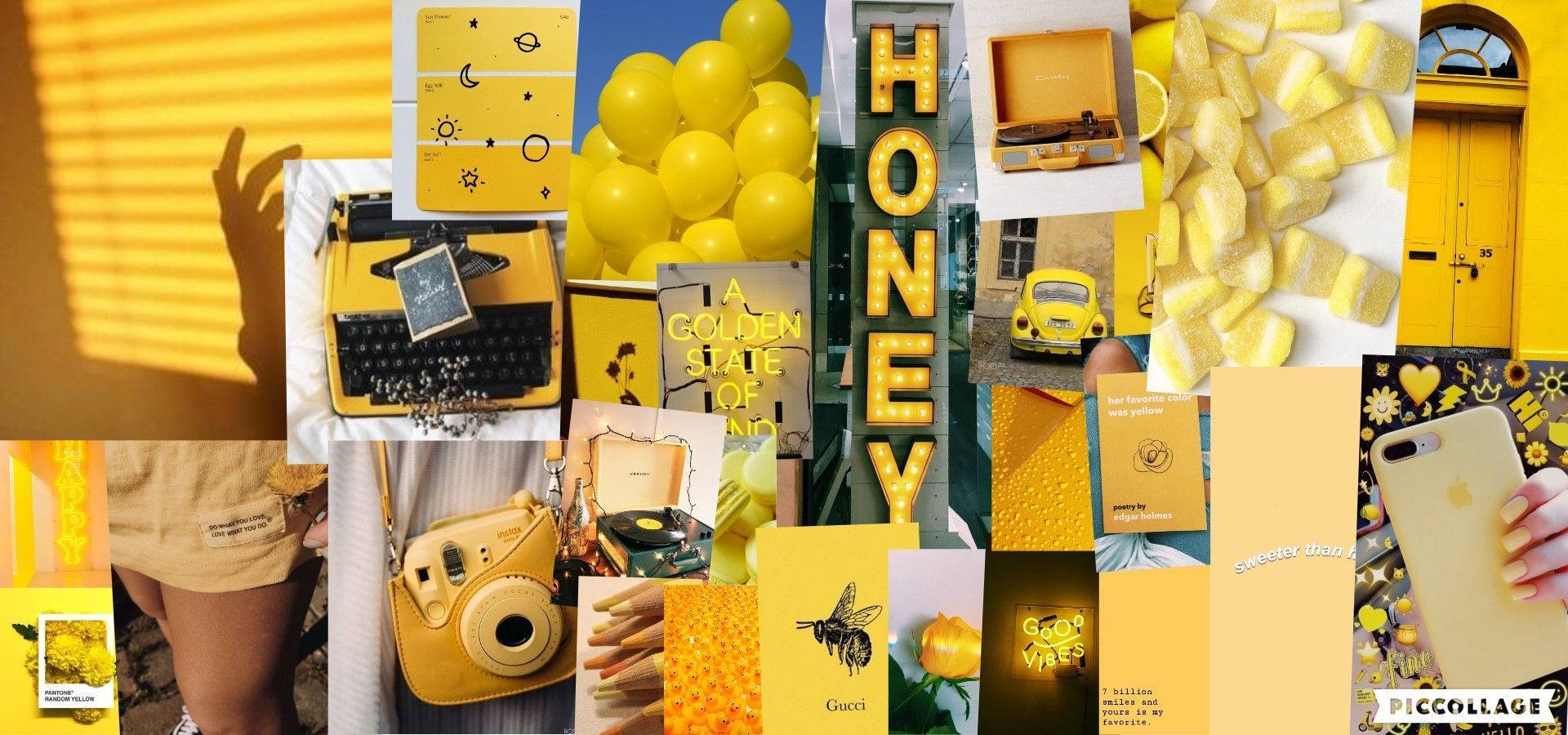 Paletaamarilla - Un Collage De Objetos Amarillos Fondo de pantalla