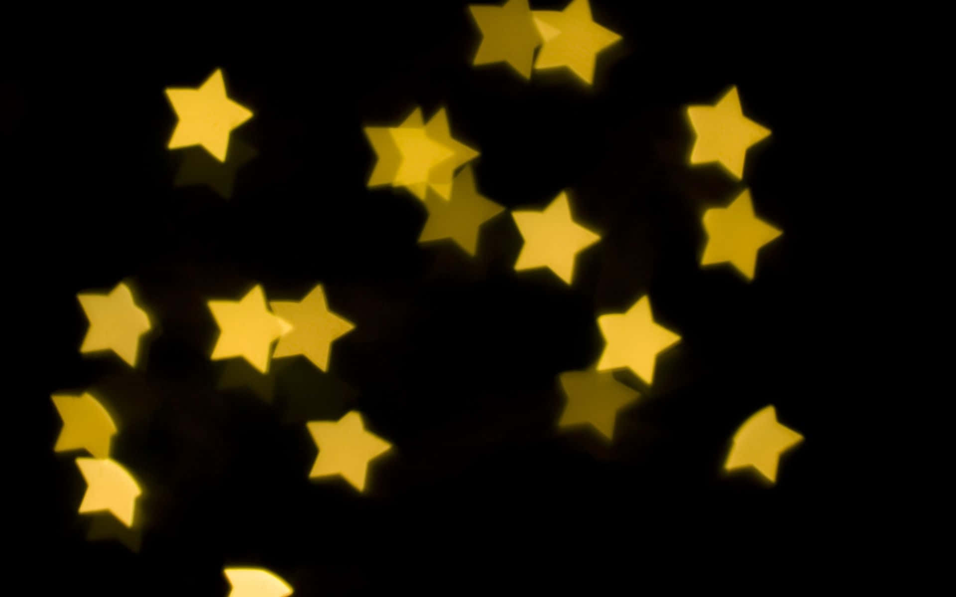 Escritorioamarillo Estético Con Estrellas Parpadeantes. Fondo de pantalla
