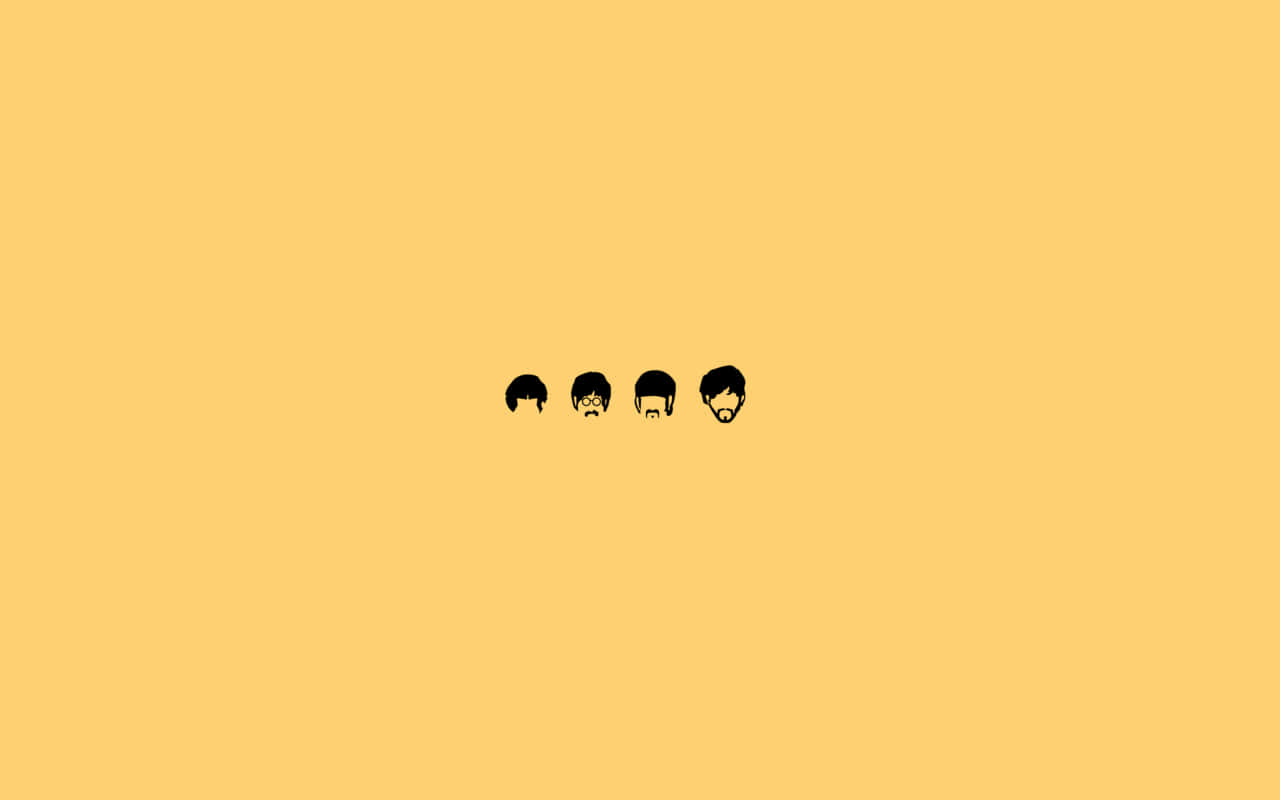 The Beatles Minimalist In Yellow Aesthetic Desktop Wallpaper