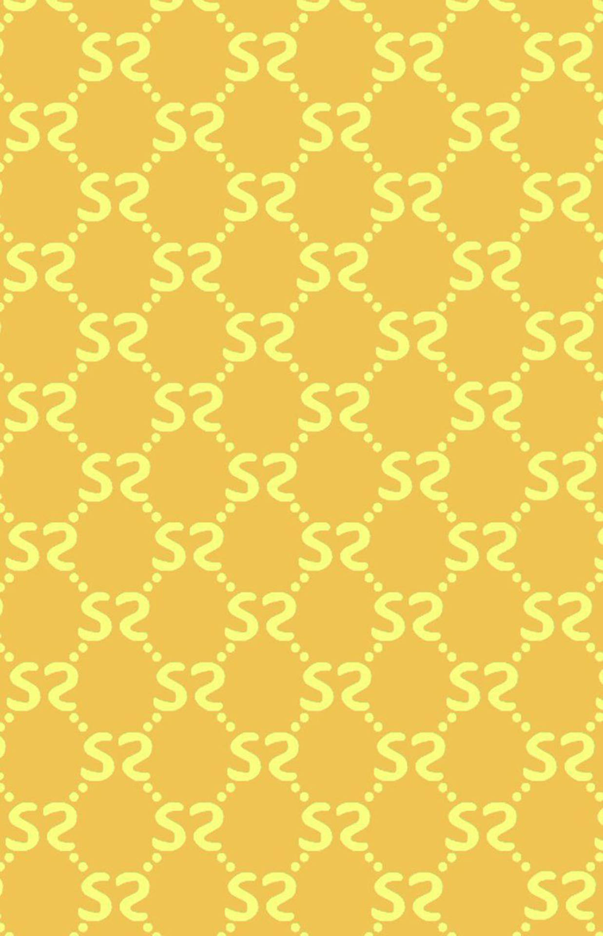 Gul æstetisk Gucci-mønster Wallpaper